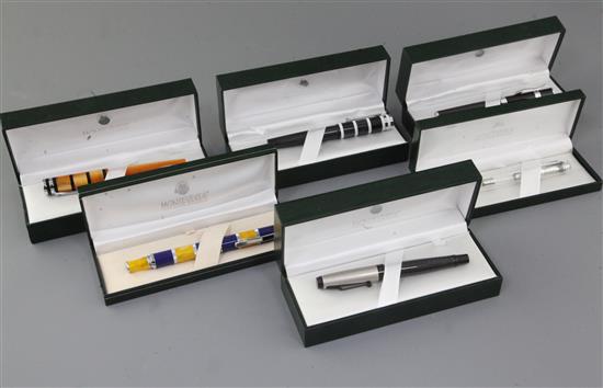 Six Monteverde fountain pens,